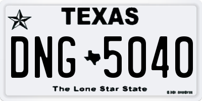TX license plate DNG5040