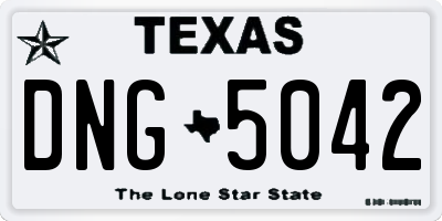 TX license plate DNG5042