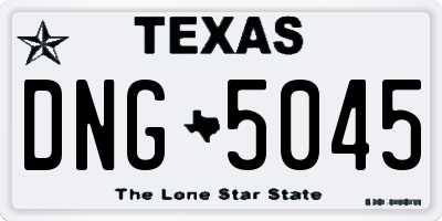 TX license plate DNG5045