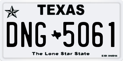 TX license plate DNG5061