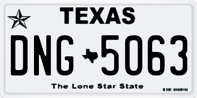 TX license plate DNG5063