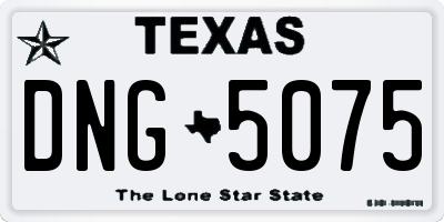 TX license plate DNG5075
