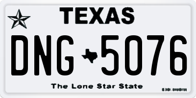 TX license plate DNG5076