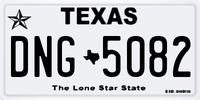 TX license plate DNG5082