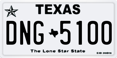 TX license plate DNG5100