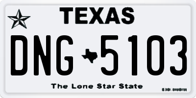 TX license plate DNG5103