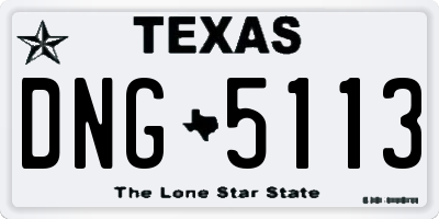 TX license plate DNG5113