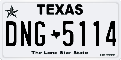 TX license plate DNG5114