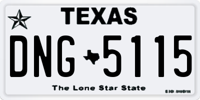 TX license plate DNG5115