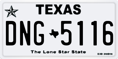 TX license plate DNG5116