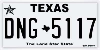 TX license plate DNG5117