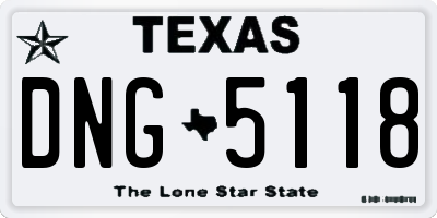 TX license plate DNG5118