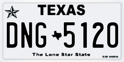 TX license plate DNG5120