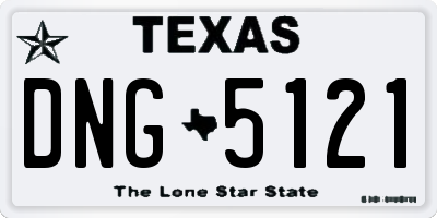 TX license plate DNG5121