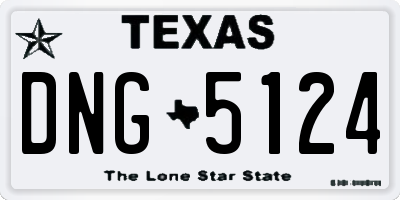 TX license plate DNG5124