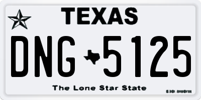 TX license plate DNG5125