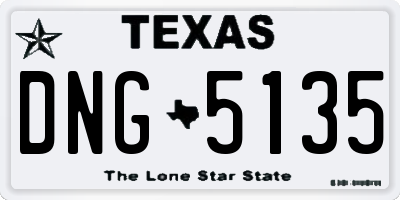 TX license plate DNG5135