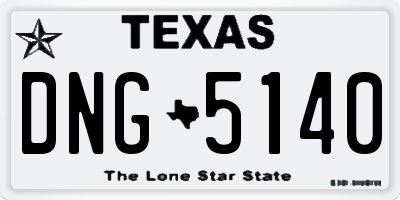 TX license plate DNG5140
