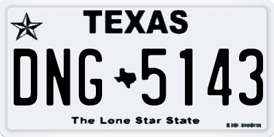 TX license plate DNG5143