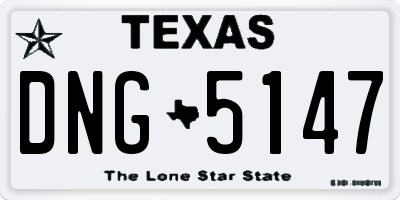 TX license plate DNG5147