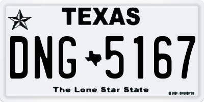 TX license plate DNG5167