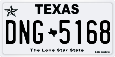 TX license plate DNG5168