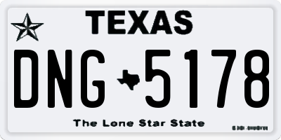 TX license plate DNG5178