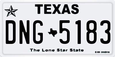 TX license plate DNG5183
