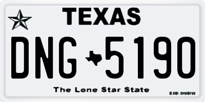 TX license plate DNG5190