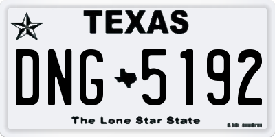TX license plate DNG5192