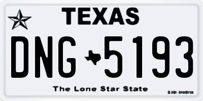TX license plate DNG5193