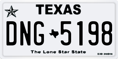 TX license plate DNG5198