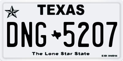 TX license plate DNG5207