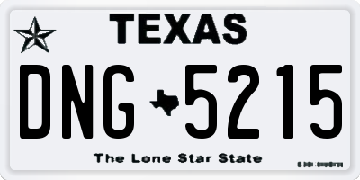 TX license plate DNG5215