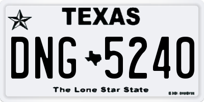 TX license plate DNG5240