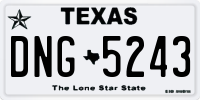 TX license plate DNG5243