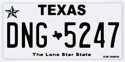 TX license plate DNG5247
