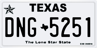 TX license plate DNG5251