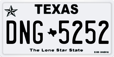 TX license plate DNG5252