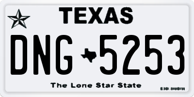 TX license plate DNG5253