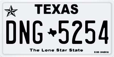TX license plate DNG5254