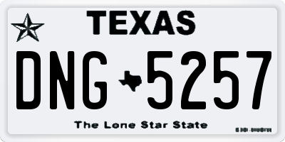 TX license plate DNG5257