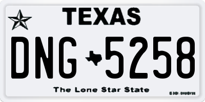 TX license plate DNG5258
