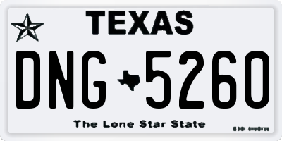 TX license plate DNG5260