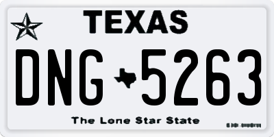 TX license plate DNG5263