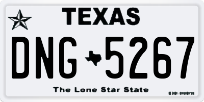 TX license plate DNG5267
