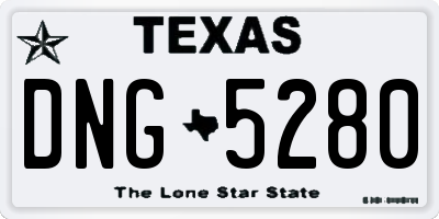 TX license plate DNG5280