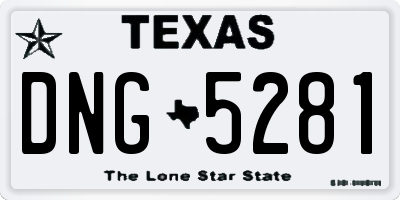 TX license plate DNG5281