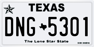 TX license plate DNG5301