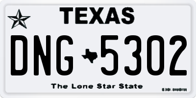TX license plate DNG5302
